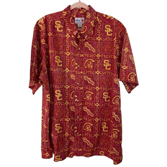 Reyn Spooner Vintage Mens Shirt Size 3XL Red USC Trojans Button Down Pure Cotton - Picture 1 of 9